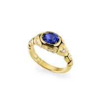 Alex Sepkus R-217 Turtle Yellow Gold Sapphire and Diamond Ring