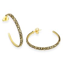 Alex Sepkus E-223 Yellow Gold and Diamond Hoop Earrings