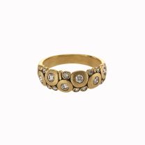 Alex Sepkus R-122D "Candy" Yellow Gold and Diamond Band Ring