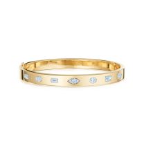 Kwiat B-15698-0-DIA-18KY Stackable Bangle with Mixed Shape Diamonds in 18K Yellow Gold