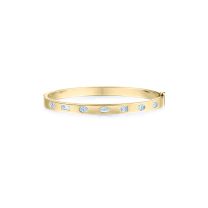 Kwiat B-19521-0-DIA-18KY Stackable Slim Bangle with Mixed Shape Diamonds in 18K Yellow Gold
