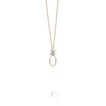 Marco Bicego CG830-B3-YW "Marrakech Onde" 18K Yellow and White Gold Pendant with Diamond Flowers