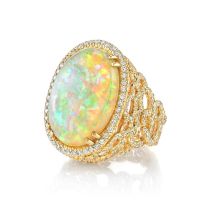 Erica Courtney "Cloud" Crystal Opal and Diamond Ring