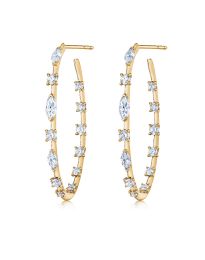 Kwiat E-2612-0-DIA-18KY Starry Night Hoop Earrings with Round and Marquise Diamonds