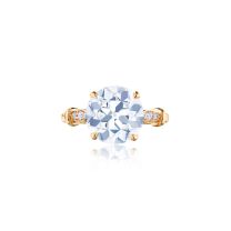 Engagement Ring with a Fred Leighton Round™ Diamond & Pave in 18K Yellow Gold