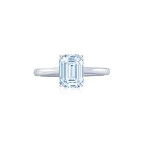 Emerald Cut Diamond Engagement Ring in a Four Prong Setting in Platinum
