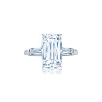 Kwiat F-17600AK-0-DIA-PLAT ASHOKA® Diamond Engagement Ring with Two Tapered Baguette Side Stones in Platinum