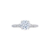 Engagement Ring with a Fred Leighton Round™ Diamond, Pave & Filigree in Platinum