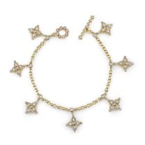 Erica Courtney "Flower Cross" Diamond Bracelet