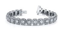 McCaskill & Company Signature Collection 18K White Gold Halo Framed Diamond Bracelet