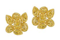 McCaskill & Company Signature Collection 18K Yellow Gold Fancy Yellow Diamonds Cluster Earrings