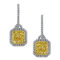 McCaskill & Company Signature Collection 18K White and Yellow Gold White Diamond and Fancy Yellow Diamond Earrings