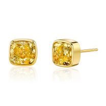 McCaskill & Company Signature Collection 18K Yellow Gold Fancy Light Yellow Diamond Stud Earrings