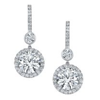 McCaskill & Company Signature Collection Platinum and White Diamond Drop Earrings