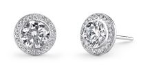 McCaskill & Company Signature Collection Round Diamond with Halo Stud Earrings