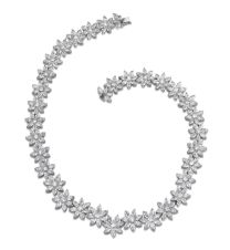 McCaskill & Company Signature Collection JNK008 Platinum Diamond Flowers Necklace