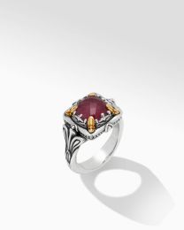 Konstantino DKJ936-546 Gen-K Sterling Silver & 18K Gold Ruby Doublet Ring
