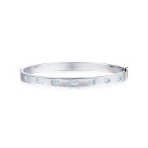 Kwiat B-19521-0-DIA-18KW Stackable Slim Bangle with Mixed Shape Diamonds in 18K White Gold