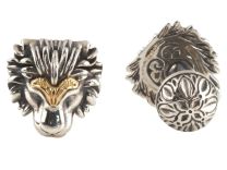 Konstantino MAKJ72-130 Minos Sterling Silver & 18K Gold Lion Cufflinks