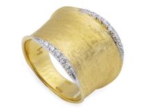 Marco Bicego AB551-B-YW "Lunaria" 18K Gold Diamond Pave Medium Ring