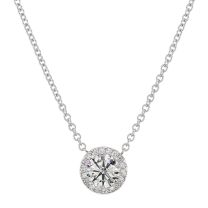 McCaskill & Company 3004-E Signature Collection 18K White Gold and Diamond Halo Pendant Necklace