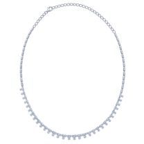 Kwiat N-10019-0-DIA-18KW Duet Fringe Necklace with Diamonds in 18K White Gold