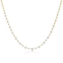 Kwiat N-9679-0-DIA-18KY Starry Night Necklace with Alternating Diamonds in 18K Yellow Gold