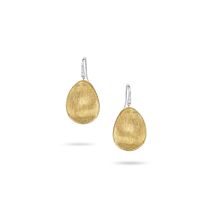 Marco Bicego OB1343-A-B1-YW "Lunaria" 18K Gold and Diamond Pave Medium Drop Earrings