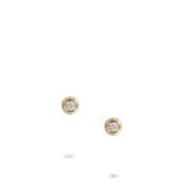 Marco Bicego OB1377-B-YW "Delicati" 18K Gold and Diamond Pave Stud Earrings