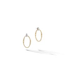 Marco Bicego OG367-B-YW "Marrakech Onde" 18K Gold and Diamond Link Stud Earrings