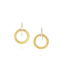 Marco Bicego OG378-AB-B-YW "Masai" 18K Gold and Diamond Circle Drop Earrings