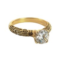 Alex Sepkus R-56M Yellow Gold and Diamond Solitaire Engagement Ring Mounting