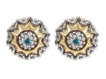 Konstantino SKKJ663-130-478 Astria Sterling Silver and 18K Gold Blue Spinel Earrings