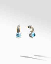 Delos Sterling Silver and 18K Gold Blue Topaz Utopia Earrings